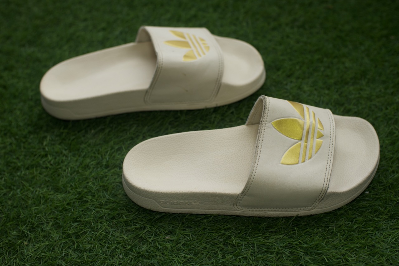 Front View of Adidas slides (Size 39)