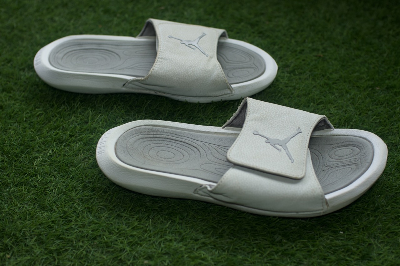 Front View of Jordan Slides (Size 43)